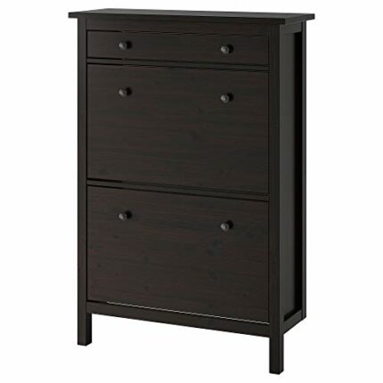 Ikea HEMNES shoe cabinet with 2 compartments, 89x30x127 cm, black-brown