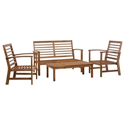 WODMB Garden Furniture 4 Pcs Solid Acacia Wood Garden Sofa Set Minimalist Modern Outdoor Furniture (Color : D, Size : One size)