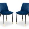 Julian Bowen Set Of 2 Delaunay Dining Chairs, Blue, Height: 83, Width: 50, Depth: 59cm