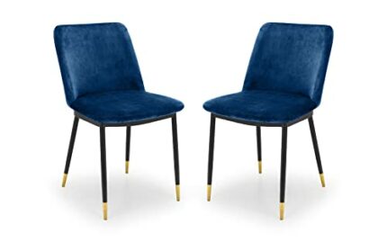 Julian Bowen Set Of 2 Delaunay Dining Chairs, Blue, Height: 83, Width: 50, Depth: 59cm