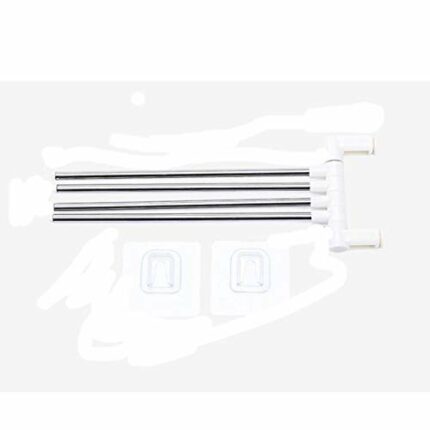SMLJLQ Anti-rust Stainless Steel Rotating Towel Rack Bath Rail Hanger Towel Holder 4 Swivel Bars Bathroom Wall Mounted Shelf Rack