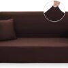 FreeBiz Sofa Covers 1 Seater Elastic Fabric Slipcovers Stretch Couch Slip Cover Plush Protector for Kids Pets Living Room Black