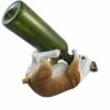 DWK-HD49057 - Adorable 11 Inch Bulldog Wine Bottle Holder Figure - Home Decor Dog Sculpture Decoration - Decorative Kitchen Animal Statue - Drink
