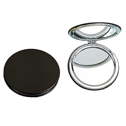 Zcooooool Makeup Mirror,Round folding mirror 6.7 CM, Professional Double-sided Make Up Mirror (One side enlarged,the other side normal) PU Surfac