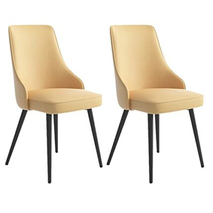 Kitchen Dining Room Furniture Chairs Kitchen Dining Chairs Set Of 2 Water Proof PU Leather Side Chair with Metal Legs Kitchen Living Room Lounge
