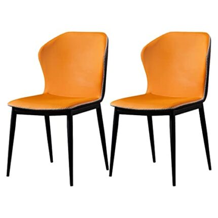 Kitchen Dining Room Furniture Chairs Kitchen Dining Chairs Water Proof PU Leather Side Chair with Metal Legs Kitchen Living Room Lounge Counter C
