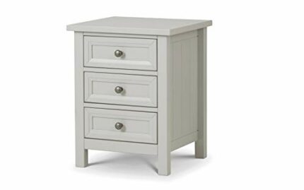 Julian Bowen Maine 3 Drawer Bedside, Dove Grey,Height: 61, Width: 48, Depth: 44cm