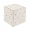 Inspire Me! Home Décor Genevieve Ottoman with Inset Faux Marble Tray Table Lid, Classy Sand Shell Soft Velvet, 43 x 43 x 43 cm, Glamorous Tufted