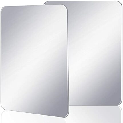 PIAOPIAONIU 2 Pieces Magnetic Locker Mirror 5x7 Inch Rectangular Locker Mirror Locker Magnetic Mirror for Home Office Cabinet School Locker Wall