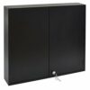 Acrimet Key Cabinet Organizer 128 Positions with Lock (Wall Mount) (128 Smoke Tags Included) (Black Cabinet)