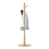 Aibiju Standing Coat Rack White Coat Stand with 8 Hooks and 3 Height Options, Wood Kids Coat Tree with Sturdy Round Base, Small Hall Tree White Y