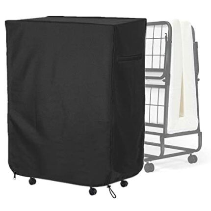 Folding Bed Storage Cover, Falezern 38 in Adjustable Rollaway Bed Cover, Waterproof and Dustproof, with Metal Zipper and Adjustable Drawstring, T