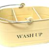 Cornish Cream Colour Kitchen Sink Enamel Washing up Sink Tidy | Sink Caddy | Kitchen Sink Organiser | Sink Accessories | Washing up Utensil Holde
