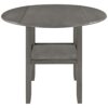 FEER 3 Piece Round Counter Height Kitchen Dining Table Set With Leaf Table And 2 Upholstered Grey Chairs