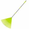 Colwelt Plastic Leaf Rake, Garden Lawn Rake with 142cm Lightweight Stainless Steel Handle, Include 22Tines Plastic Head & Garden Gloves, Garden R