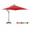 Uniprodo UNI-UMBRELLA-SQ250RE-N | Parasol | Cantilever Umbrella | Red Square 250 x 250 cm | Tilting | Garden Umbrella | Patio Umbrella | Sun Prot