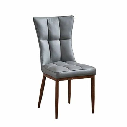 n/a Faux Leather Dining Room Chairs Chrome Legs High Back Kitchen Furniture (Color : B)