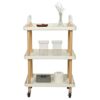 THYKL Kitchen 3-layer Square Cart Simple Multi-function Simple Installation Trolley Living Room Home Storage (Color : Wit, Size : 1pcs)