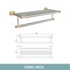 HIGOH Towel Rack Brushed Wall Mount Towel Holder, Towel Bar, Towel Rack, Bathroom Accessories Bathroom Hardware