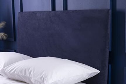 Belledorm Headboard Wrap - Transforms a drab looking Headboard - Luxury Faux Suede (Navy, Double)