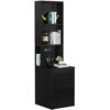 Bvewg Black Nightstand with Charging Station, Bed Side Table/Night Stand with Drawers, Bedside Table with Open Shelf Storage, Tall End Table for