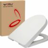 WOLTU D Shape White Toilet Seat, Soft Close Adjustable Hinge Quick Release Top Fixed Toilet Seat Cover Bathroom Lid WS2544