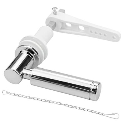 Hinata Toilet Handle Eeplacement Kit Zinc Alloy Metal Handle for Toilet Cistern Lever Flush Handle Replacement Flush Lever Kit with Chain - Adjus