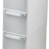 OPSREY Small Bathroom Storage Corner Floor Cabinet, Narrow Bath Sink Organizer with Drawers and Casters, Toilet Paper Organizer Cabinet