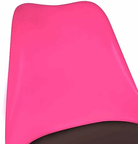 MoNiBloom Pink High Back Bar Stools Set of 2 with Black PU Leather Cushion, Modern Barstools with Height Adjustable Plastic Base, 360° Swivel Bar