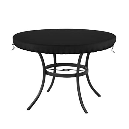 Garden Table Cover Round, Patio Table Top Cover, Outdoor Garden Furniture Cover, Fitted Round Table Cloth, Waterproof Tablecloth, Wipe Clean Tabl