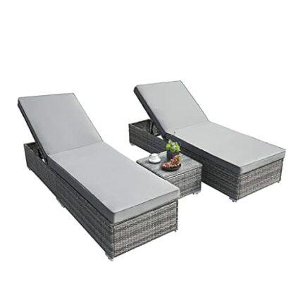 WODMB Vintage Rattan Lounge Sofa Double Chair Furniture Stool Set Cushion Garden Seat (Color : A, Size : One size)