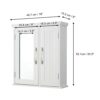 Teamson Home Wooden Bathroom Mirrored Wall Medicine Cabinet Storage with Mirror & Adjustable Shelves White EHF-F0008