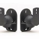 techsol 1 Pair (2 Pieces) Black Universal Speaker Wall Brackets