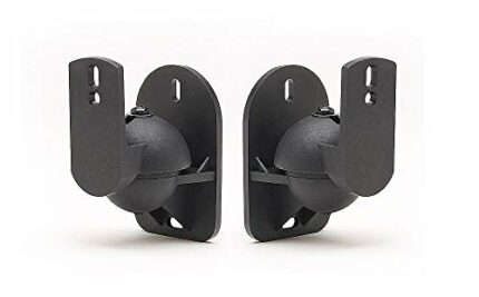 techsol 1 Pair (2 Pieces) Black Universal Speaker Wall Brackets