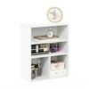 Furinno Pasir 3 Tier Display Bookcase, Display Shelf, White 59.9(W) x 71.4(H) x 30(D) cm