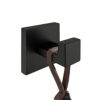 2 Pcs Bathroom Towel Ring, Matte Black Towel Hook, Stainless Steel Rustproof Clothes Towel Coat Holder, Square Heavy Duty Wall Mount Washcloth St