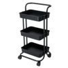 YXBDN 3 Layer Storage Rack Kitchen Trolley Movable Shelf Home Furniture Organizer with Wheels Narrow Cabinet (Color : Pink, Size : 88 * 42 * 37cm
