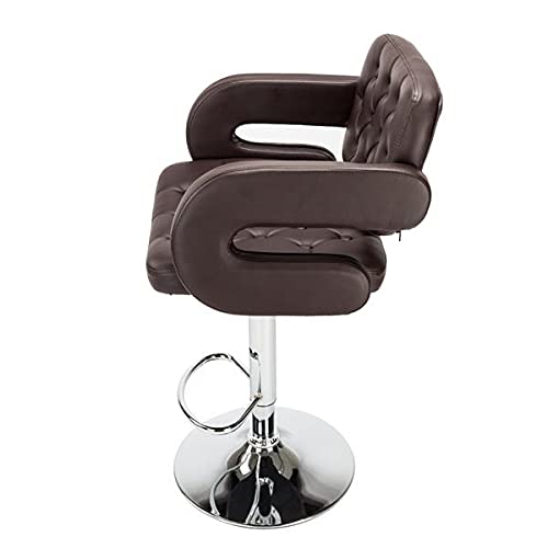 WALNUT 2pcs Adjustable High Type with Disk armrest Square Backrest Button Design Bar Stools Spa Tattoo Massage Salon Furniture