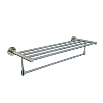 Agua Accessories Towel Rails Wall Mounted 60cm, Brass Towel Rack Hanging Cloths for Bathroom, Chrome Kitchen Towel Holder Bar is Hand Towels Stor