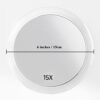 SANTOO 15X Magnifying Mirror - with 3 Mounting Suction Cups - Use for Precise Makeup - Eyebrows/Tweezing - Blackhead/Blemish Removal - Bathroom/T