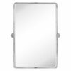 TEHOME 20x30'' Chrome Pivot Mirror Rectangle Bathroom Vanity Mirror Chrome Rounded Corner Metal Framed Tilting Beveled Vanity Wall Mirrors