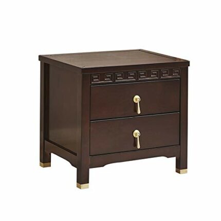 N/A Solid Wood Bedside Table Simple Bedroom Locker, Solid Wood Double Drawer Design Bedside Table