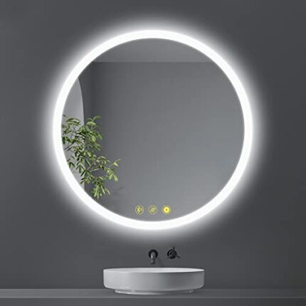AI-LIGHTING Bathroom Led Mirror Bluetooth Speakers | 600mm | Sensor Touch | Demister | IP54 | Smart Illuminated Bathroom Mirror with LED Lights