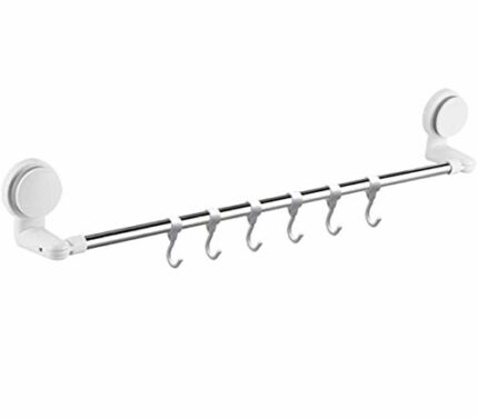Self-Adhesive Towel Bar Holder, Suction Cup Towel Bar Rail for Bathroom, Kitchen Walls, Removable Mount Towel Rack Rod, Adjustable Length: 40-70