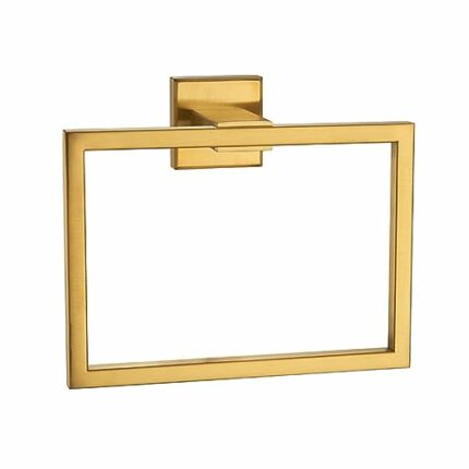 Vintage Towel Ring Kitchen Bathroom Square Towel Rack Bathroom Hardware Simple Stainless Steel Towel Ring Bathroom Accessories (Color : Gold, Siz