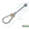 ChildWood Play Swing Hooks Heavy Duty M10 Swing Hanger Bolts with Carabiner Clips to Hang Swing Accessories or Swing Seats from a Climbing Frame