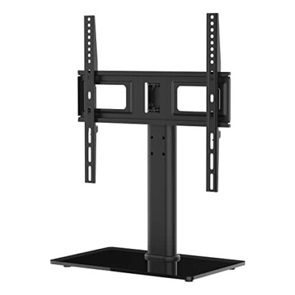 GRIFEMA Universal Table Top Pedestal TV Stand for 26"-55" LCD LED TVs, Height Adjustable TV Base Stand with Tempered Glass Base, Cable Management