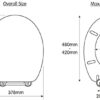 Croydex Flexi-Fix Lucerne Always Fits Never Slips Slow Close Toilet Seat, Wood, White, 45 x 37.8 x 6 cm