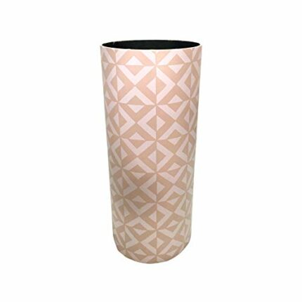 Rebecca Mobili Umbrella Stand Geometric Design, Round Beige White Umbrella Holder, Mdf Canvas, Home Office Furniture - Dimensions: 50x20x20 cm (H