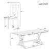 WALNUT 9 Piece Vintage Style Dining Table Set 78" Wooden Rectangular Dining Table And 8 Dining Room Chairs